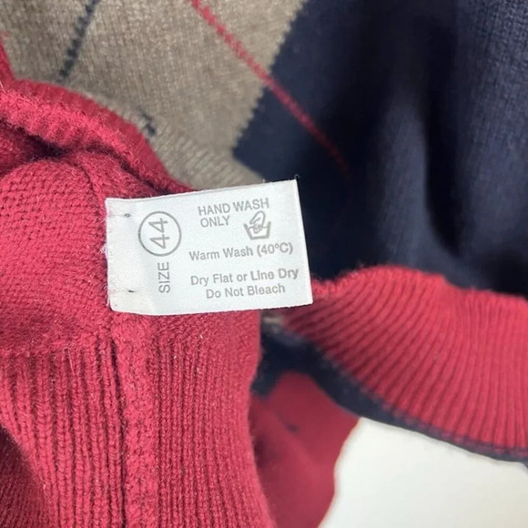 Ping Karsten Phoenix Open Merino Wool Cashmere Sweater Sz 44 Large Argyle Preppy - Picture 6 of 11